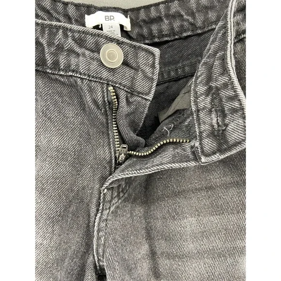 BP Jeans Women's Sz 24 Black Distressed Ripped‎ Wide Leg Pockets Low Rise NWT - Picture 11 of 13